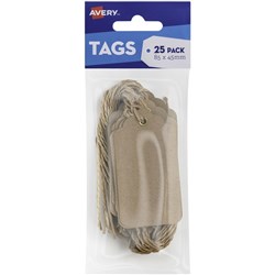 Avery Scallop Tags 85x45mm Kraft Brown Pack Of 25