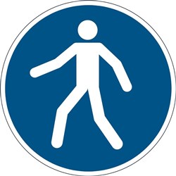 Durable Floor Safety Sign 430mm Use Walkway Blue