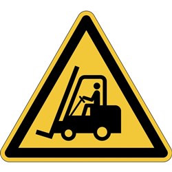 Durable Floor Safety Sign 430mm Caution Forklifts Yellow
