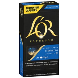 L'OR Espresso Coffee Capsules Decaffeinated Ristretto Box 100
