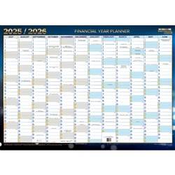 Writeraze Financial Year Wall Planner 500 x 700mm Blue