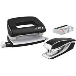 Leitz Nexxt Wow Stapler & 2 Hole Punch 10 Sheet Capacity Black