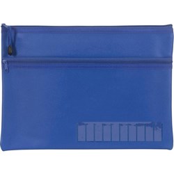 Celco Pencil Case Name 2 Zips Large 350x180mm Blue