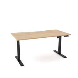 OLG QuickStand Height Adjustable Desk 1500W x 800D x 720-1200mmH New Oak/Black