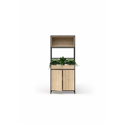 OLG Rhodes Modular Shelving 1 Bay 840W x 455D x 2000mmH New Oak Ravine Black Frame