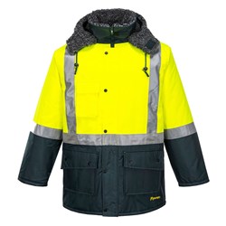 Huski Hi-Vis Contrast Freezer Jacket Extra Large Yellow And Forest Green