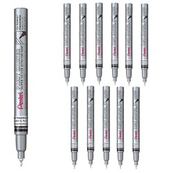 Pentel Paint Marker Extra Fine Point 1mm Silver Box Of 12