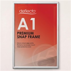 Deflecto Premium Snap Frame A1 25mm Aluminium Frame Silver