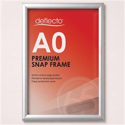 Deflecto Premium Snap Frame A0 32mm Aluminium Frame Silver