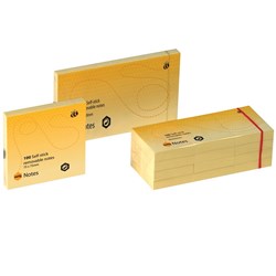 Marbig Repositionable Notes 40 x 50mm Yellow 100 Sheet Pad Pack Of 12