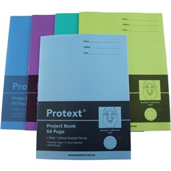 Protext Poly Project Book 330x245mm Plain & 24mm Dotted Thirds 64 Page-Bull