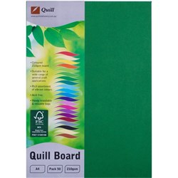 Quill Board A4 210gsm Emerald Pack of 50