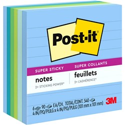 Post-It 675-6SST Super Sticky Notes 101mmx101mm Oasis Pack of 6