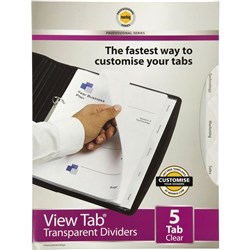 Marbig Professional Series Dividers A4 5 View Tab Clear