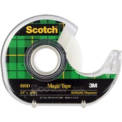 Scotch 810 Magic Tape 19mmx32.9m With Dispenser