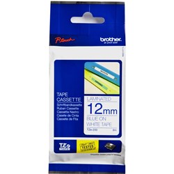 Brother TZE-233 P-Touch Tape 12mmx8m Blue on White