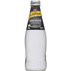 Schweppes Soda Water Classic Mixers 300ml Glass Bottle Pack Of 24